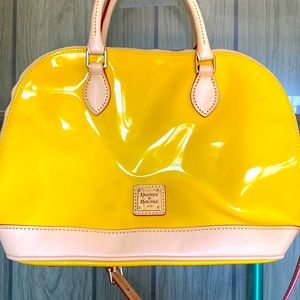 New with tags and dustbag Dooney & Bourke zip zip satchel in yellow patent